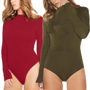2018 Plus Size Casual Bodycon Bodysuits Rompers Womens Jumpsuit Spring Summer Sexy O Neck Long Sleev
