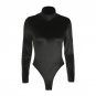 Black Turtleneck Velvet Bodysuit Women Jumpsuit Thick Romper Winter 2018 Autumn Body Suit Long Sleev