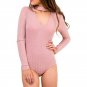 Autumn Body Shirt Casual Knit Bodysuit Sexy Choker V Neck Top Rompers Bodysuits Slim V-Neck Overalls