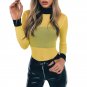 2017 Turtleneck Mesh Bodysuit Female Red Long Sleeve Sexy Bodysuit Rompers Womens Jumpsuit Slim Over