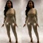 Handmade Rhinestone O-Neck Long Sleeve Jumpsuit Women Autumn Winter Sexy Slim Bocycon Playsuit Femal