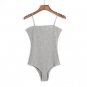 P474 Women Spaghetti Strap Sexy Backless Bodysuit Women 2017 Summer Bodycon Camisole Bodysuits Black