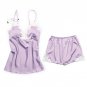QWEEK Summer Silk Pajamas for Women Pijama Satin Sleepwear Sexy Pajama Sets 2 Piece Set Short Pants