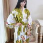 Sexy New Vintage Female Kimono Robe Long Print Nightgown Novelty Print Sleepwear V-Neck Mujer Pajama