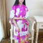 Sexy New Vintage Female Kimono Robe Long Print Nightgown Novelty Print Sleepwear V-Neck Mujer Pajama