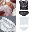 KLV Sexy Lingerie Lace Women Pajamas Sets  Women\'s Sleeveless Underwear Night Wear Sleepwear Bra Se