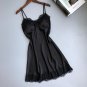 New Women Sexy Lingeries Spaghetti Strap Sleeveless Nightgowns Silk V-Neck Nightdress Slim Lounge Mi
