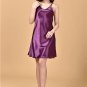 Blue Women\'s Plus Size Spaghetti Strap Night Dress Ladies\' Sexy Lingerie Short Satin V-Neck Nightg