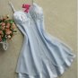 Women Sexy Silk Satin Night Gown Sleeveless Nightdress Lace Sleep Dress V-neck Nighties Night Shirt