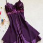 Women Sexy Silk Satin Night Gown Sleeveless Nightdress Lace Sleep Dress V-neck Nighties Night Shirt