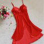 Women Sexy Silk Satin Night Gown Sleeveless Nightdress Lace Sleep Dress V-neck Nighties Night Shirt