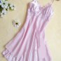 Women Sexy Silk Satin Night Gown Sleeveless Nightdress Lace Sleep Dress V-neck Nighties Night Shirt