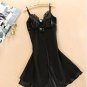 Women Sexy Silk Satin Night Gown Sleeveless Nightdress Lace Sleep Dress V-neck Nighties Night Shirt