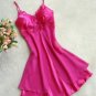 Women Sexy Silk Satin Night Gown Sleeveless Nightdress Lace Sleep Dress V-neck Nighties Night Shirt
