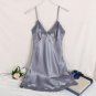 New Ladies Sexy Silk Satin Night Dress Sleeveless V-neck Nightgown Lace Sleepwear For Women