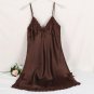 New Ladies Sexy Silk Satin Night Dress Sleeveless V-neck Nightgown Lace Sleepwear For Women