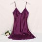 New Ladies Sexy Silk Satin Night Dress Sleeveless V-neck Nightgown Lace Sleepwear For Women
