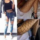 Hot Sale Fashion Hollow Out Socks 2017 Women Rhinestone Elastic Fishnet Stocks Big Fish Net Long Pan