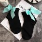Bow tie Harajuku cool female essential hollow thin black fishnet short socks women soft socks