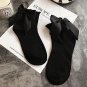 Bow tie Harajuku cool female essential hollow thin black fishnet short socks women soft socks