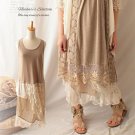 Mori Girl Sweet Dress Women\'s Asymmetrical Patchwork Cotton Lace Layer Sleeveless Female Vestido Ka
