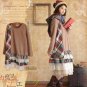 Spring Harajuku Mori Girl Vintage Sweet Dress Women Clothing Retro Patchwork Plaid Multi Layer Femal