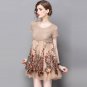 WYG High Quality Flower Mesh Embroidery Dress 2017 Summer A Line Tassel Beading Double Layer Women M