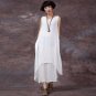 Plus Size Hot Sale 2018 Women Double Layer Vestidos Retro Sleeveless O Neck Loose Maxi Long Dresses