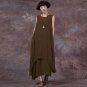 Plus Size Hot Sale 2018 Women Double Layer Vestidos Retro Sleeveless O Neck Loose Maxi Long Dresses