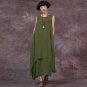 Plus Size Hot Sale 2018 Women Double Layer Vestidos Retro Sleeveless O Neck Loose Maxi Long Dresses