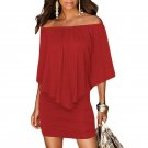 SEBOWEL Off Shoulder Multiple Womens Dress 2018 Layered Ruffles Dresses Bodycon Mini Short Sexy Dres