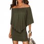 SEBOWEL Off Shoulder Multiple Womens Dress 2018 Layered Ruffles Dresses Bodycon Mini Short Sexy Dres