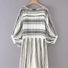 2018 women loose dress beach dresses female stripe Bohemian style Batwing sleeve mini summer two lay