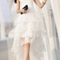White Lace Floral Layered Sleeveless Round Neck Dress High Low Hem 2016 Women Spring Summer Novelty