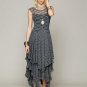 Summer Boho People hippie Style Asymmetrical embroidery Sheer lace dresses double layered ruffled tr