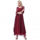 Belle Poque 2017 Women Elegant 40s 50s Vintage Victorian 3 Layers Dress Sexy Lace Party Evening Maxi