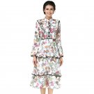 Womens Vintage Retro Dresses 50s 60s Style 2017 Spring Summer Elegant Floral Print Maxi Artistic Ruf