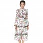 Womens Vintage Retro Dresses 50s 60s Style 2017 Spring Summer Elegant Floral Print Maxi Artistic Ruf