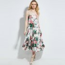 Young17 Summer Dress Women White Beachwear Backless Print 2018 Sleeveless Female Layered Dress Spagh