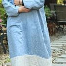 Literary style pure cotton women Dress Plus Size vestidos Casual soft Double Layer cotton yarn long 