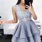 2018 Elegant Women Black Embroidery Floral Patchwork Dresses Sexy Sleeveless Lace Ball Layered Gown 