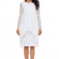 Spring Elegant Sheer Lace Patchwork Midi Dress Double Layer Dresses A line Vintage Dress O Neck Part