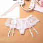 Sexy Womens Sheer Lace Top Thigh-Highs Stockings + Garter Belt Suspender Set Black/Whi