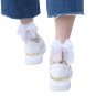 2017 Fashion Women Ruffle Large Fishnet Ankle High Socks Hollow Out Thin Mesh Lace Bow Fish Net Shor