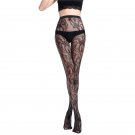 Sexy Womens Lingerie Black Elastic Lace Thigh Mesh Stockings Female Fishnet Pantyhose Geometric patt