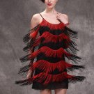 Womens 1920s Flapper Fringe Gatsby Dress Cocktail Ball Dance Dress Strap Sexy Party Dresses 5 layers