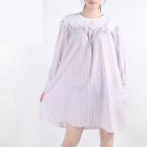 Layered Ruffle College Dress Women Striped Elegant Cute Ukraine Harajuku Fashion Nova Kimono Vestido