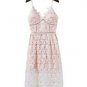 Boho People Fashion Style Thin embroidery Sheer lace dresses double layered Off Shoulder Backless lo