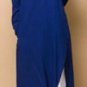 Autumn new slub cotton linen robe drape long sleeve V collar double layer dress