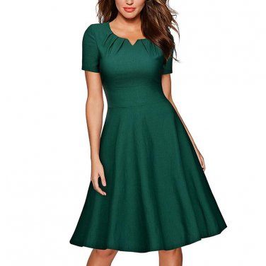 New Arrival Autumn Women Classic Press Layer O Collar  Dresses Lady office A Line Party Dress 2544